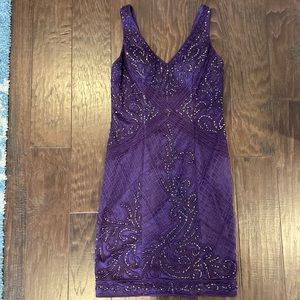 Sue Wong Sheath Dress size 4, shell 100 nylon, lining 100% polyester